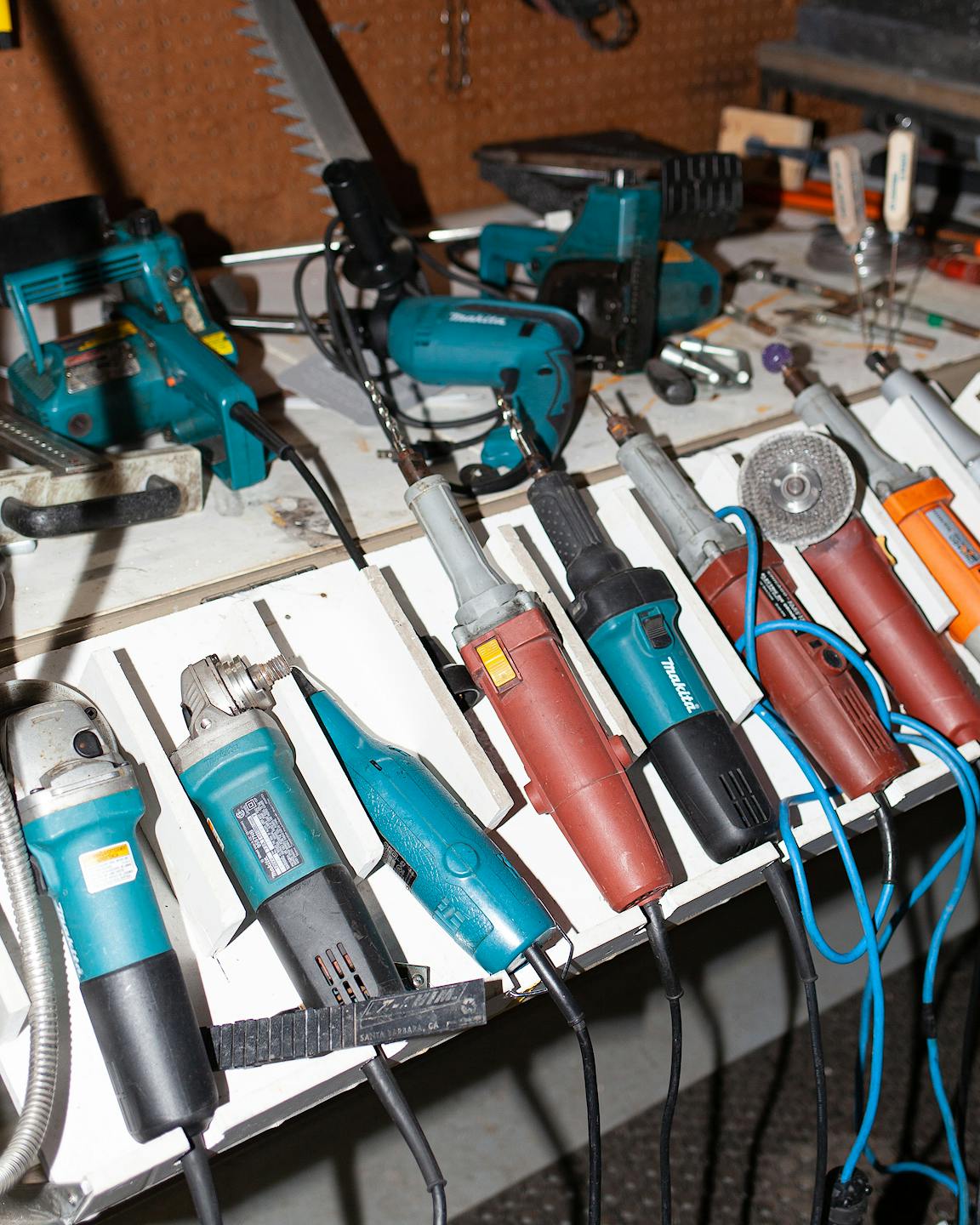 Various handheld tools for carving ice.